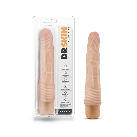 Blush Dr. Skin Vibe 2 Realistic 9 in. Vibrating Dildo Beige - Not Very Vanilla