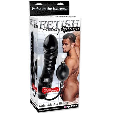 Pipedream Fetish Fantasy Extreme Inflatable Ass Blaster 11 in. Inflating Dildo Black - Not Very Vanilla