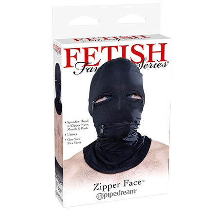 Pipedream Fetish Fantasy Series Zipper Face Hood Black - Not Very Vanilla