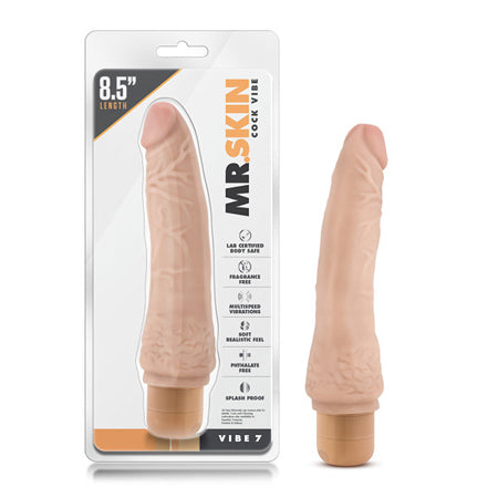 Blush Dr. Skin Vibe 7 Realistic 8.5 in. Vibrating Dildo Beige - Not Very Vanilla