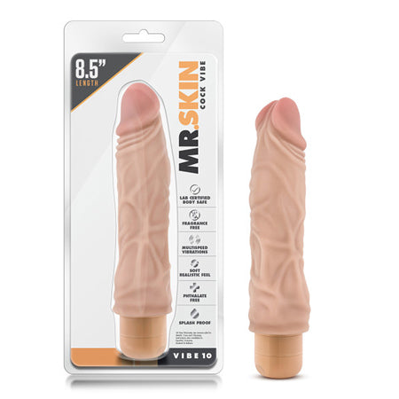 Blush Dr. Skin Vibe 10 Realistic 8.5 in. Vibrating Dildo Beige - Not Very Vanilla