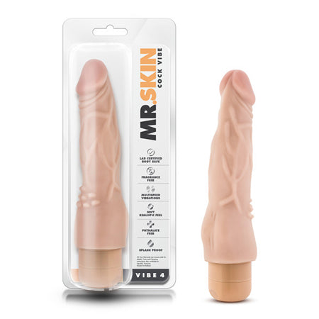 Blush Dr. Skin Vibe 4 Realistic 8 in. Vibrating Dildo Beige - Not Very Vanilla