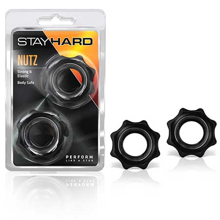 Blush Stay Hard Nutz Cockring 2-Pack Black - Not Very Vanilla