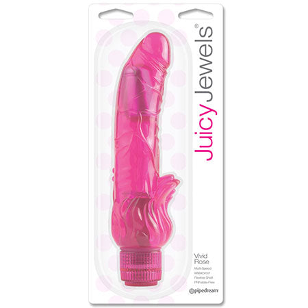 Pipedream Juicy Jewels Vivid Rose Flexible Curved Semi-Realistic Vibrator Pink - Not Very Vanilla