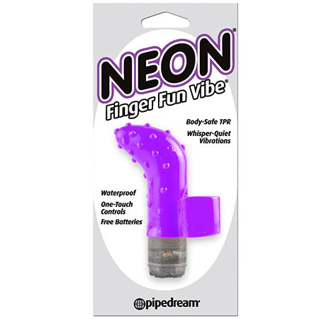 Pipedream Neon Finger Fun Vibe Textured Finger Vibrator Purple - Not Very Vanilla