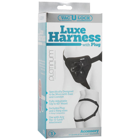 Vac-U-Lock Platinum - Luxe Harness - With Plug Black - Not Very Vanilla