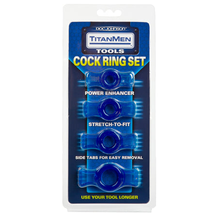 TitanMen - Cock Ring Set Blue - Not Very Vanilla