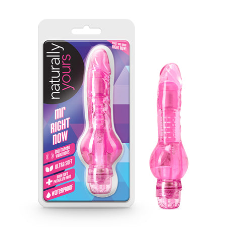 Blush Naturally Yours Mr. Right Now Realistic 6.5 in. Vibrating Dildo Pink - Not Very Vanilla