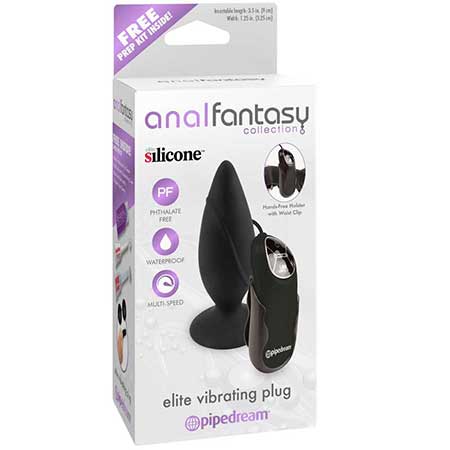 Pipedream Anal Fantasy Collection Silicone Remote-Controlled Elite Vibrating Plug Black - Not Very Vanilla