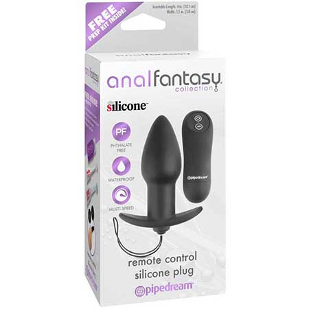 Pipedream Anal Fantasy Collection Vibrating Remote Control Silicone Plug Black - Not Very Vanilla