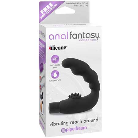 Pipedream Anal Fantasy Collection Silicone Vibrating Reach Around Prostate Massager Black - Not Very Vanilla