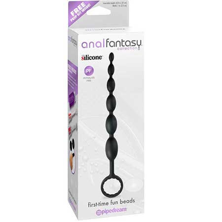 Pipedream Anal Fantasy Collection Silicone First-Time Fun Beads Black - Not Very Vanilla