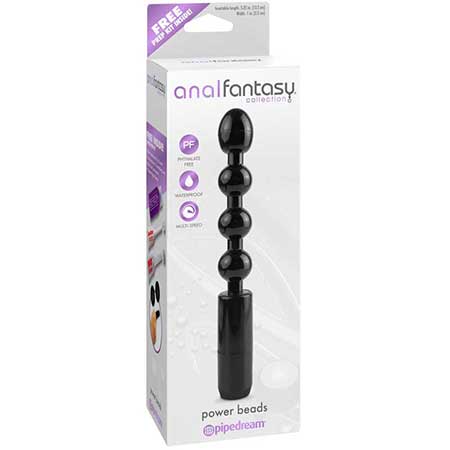 Pipedream Anal Fantasy Collection Vibrating Power Beads Black - Not Very Vanilla