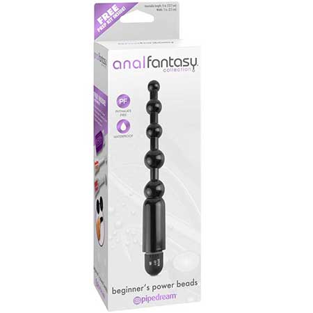 Pipedream Anal Fantasy Collection Vibrating Beginner's Power Beads Black - Not Very Vanilla