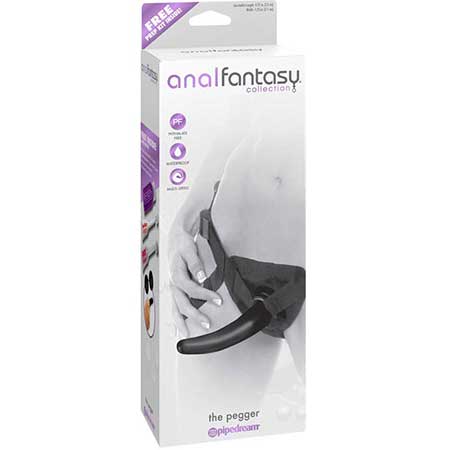 Pipedream Anal Fantasy Collection The Pegger 5 in. Dildo & Adjustable Strap-On Harness Set Black - Not Very Vanilla