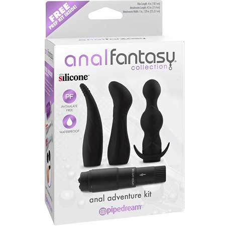 Pipedream Anal Fantasy Collection 4-Piece Silicone Anal Adventure Kit Black - Not Very Vanilla