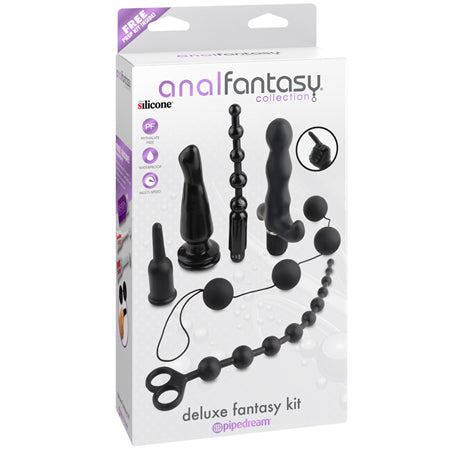 Pipedream Anal Fantasy Collection 6-Piece Silicone Deluxe Fantasy Kit Black - Not Very Vanilla