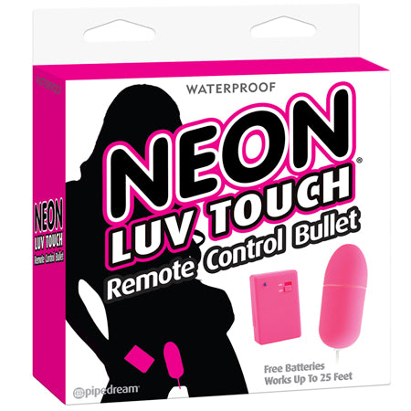 Pipedream Neon Luv Touch Remote Control Bullet Vibrator Pink - Not Very Vanilla