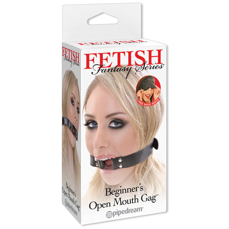 Pipedream Fetish Fantasy Series Adjustable Beginner's Open Mouth Gag Black - Not Very Vanilla