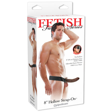 Pipedream Fetish Fantasy Series 8 in. Hollow Strap-On Brown/Black - Not Very Vanilla