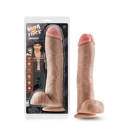 Blush Hung Rider Hammer Realistic 11.5 in. Dildo with Balls & Suction Cup Beige - Not Very Vanilla