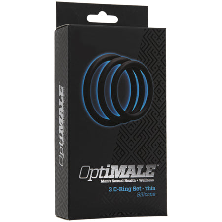 OptiMALE – 3 C-Ring Set – Thin Black - Not Very Vanilla