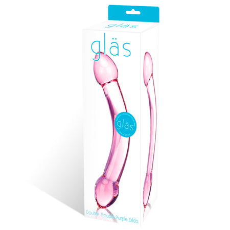 Glas 7.25 in. Double Trouble Purple Glass Dildo - Not Very Vanilla