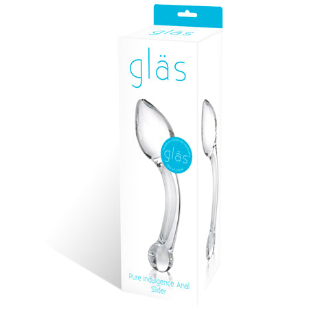 Glas 8 in. Pure Indulgence Anal Slider Prostate Stimulating Glass Dildo - Not Very Vanilla