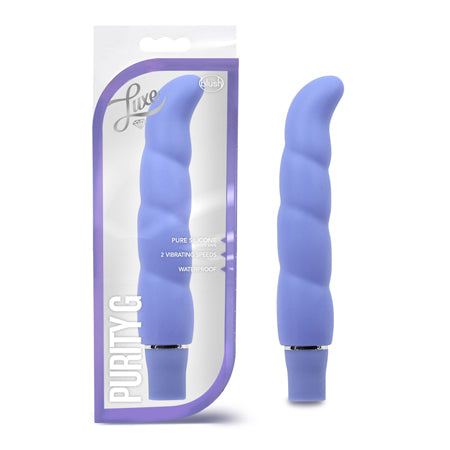 Blush Luxe Purity G Silicone Slimline G-Spot Vibrator Periwinkle - Not Very Vanilla