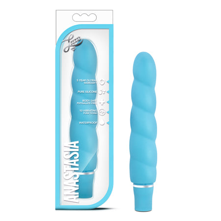 Blush Luxe Anastasia Silicone Slimline Vibrator Aqua - Not Very Vanilla