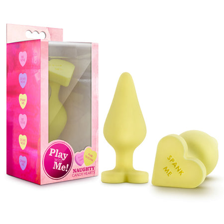 Blush Play with Me Naughty Candy Hearts 'Spank Me' Anal Plug Yellow - Not Very Vanilla