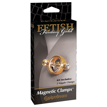 Pipedream Fetish Fantasy Gold Magnetic Nipple Clamps Gold - Not Very Vanilla