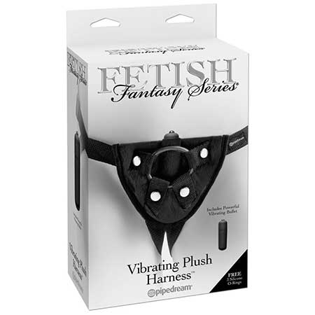 Pipedream Fetish Fantasy Series Adjustable Vibrating Plush Harness Black - Not Very Vanilla