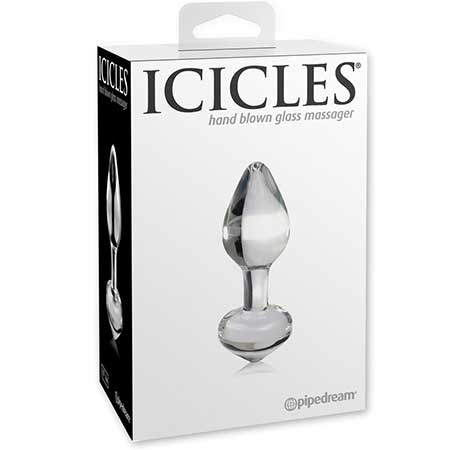 Pipedream Icicles No. 44 Glass Anal Plug 3.25 in. Clear - Not Very Vanilla