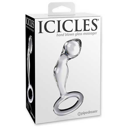 Pipedream Icicles No. 46 Glass Prostate Massager 3.5 in. Clear - Not Very Vanilla