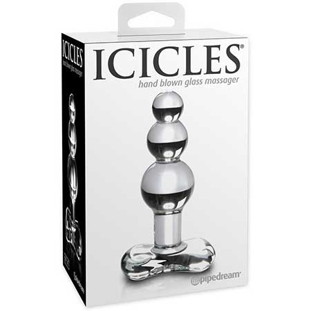 Pipedream Icicles No. 47 Beaded 4 in. Glass Anal Plug Clear - Not Very Vanilla