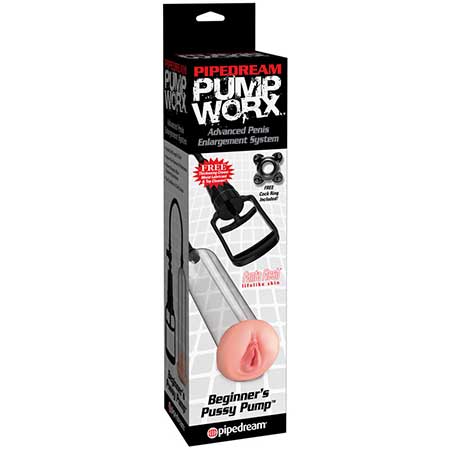 Pipedream Pump Worx Beginner's Pussy Pump Beige/Clear - Not Very Vanilla