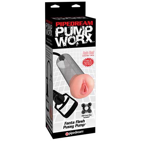 Pipedream Pump Worx Fanta Flesh Pussy Pump Beige/Clear - Not Very Vanilla