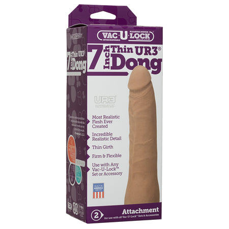 Vac-U-Lock - 7-Inch Thin Dong - ULTRASKYN Brown - Not Very Vanilla