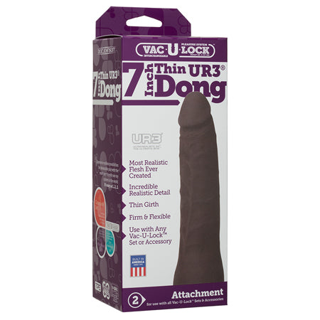 Vac-U-Lock- 7-Inch Thin Dong - ULTRSKYN Black - Not Very Vanilla