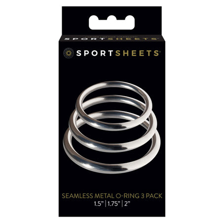 Sportsheets Metal O-Ring 3-Pack Silver - Not Very Vanilla