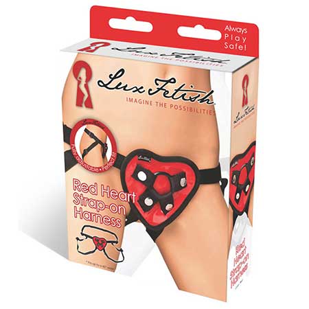 Lux Fetish Red Heart Strap-On Harness - Not Very Vanilla