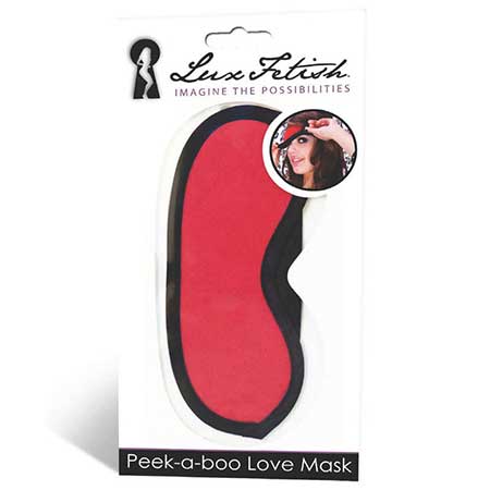 Lux Fetish Peek-A-Boo Love Mask Blindfold Red - Not Very Vanilla