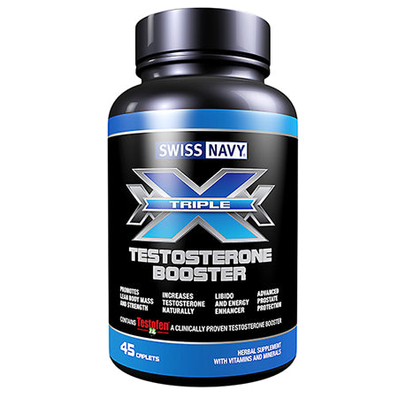 Swiss Navy Triple X Testosterone Booster 45-Caplet Bottle - Not Very Vanilla