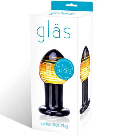 Glas 3.5 in. Galileo Glass Butt Plug - Not Very Vanilla