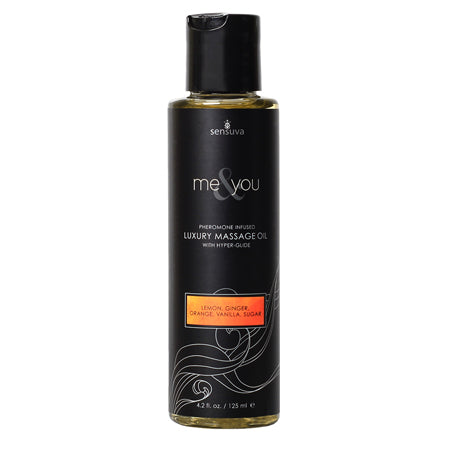 Sensuva Me & You Pheromone-Infused Luxury Massage Oil Sugar and Citrus 4.2 oz. - Not Very Vanilla