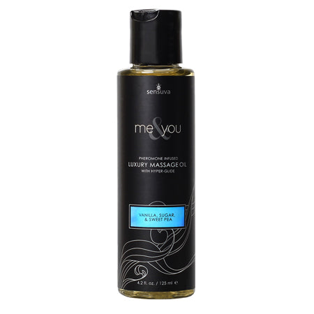 Sensuva Me & You Pheromone-Infused Luxury Massage Oil Vanilla, Sugar, and Sweet Pea 4.2 oz. - Not Very Vanilla