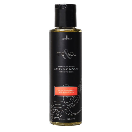 Sensuva Me & You Pheromone-Infused Luxury Massage Oil Passion Fruit Guava 4.2 oz. - Not Very Vanilla