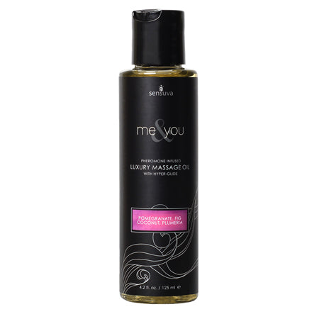 Sensuva Me & You Pheromone-Infused Luxury Massage Oil Pomegranate, Fig, Coconut, Plumeria 4.2 oz. - Not Very Vanilla