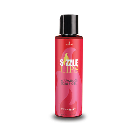 Sensuva Sizzle Lips Warming Edible Gel Strawberry 4.2 oz. - Not Very Vanilla